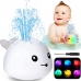  [READY STOCK] Baby cute whale bathtub toy for kids with lights and musics Automatic induction water spray [White] [Grey]